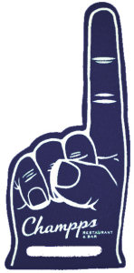 Promotional Foam Hands: 18 inch Gripper Number 1 Foam Hands